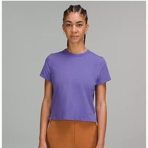 lululemon Classic-fit Cotton Blend T-shirt Charged Indigo size 18